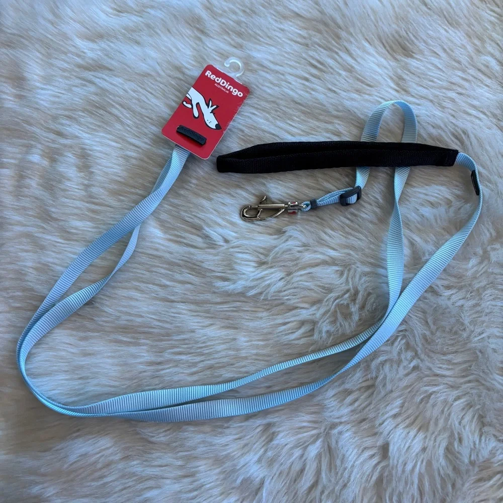 Red Dingo Light Blue and Black Adjustable Dog Leash -  6 foot